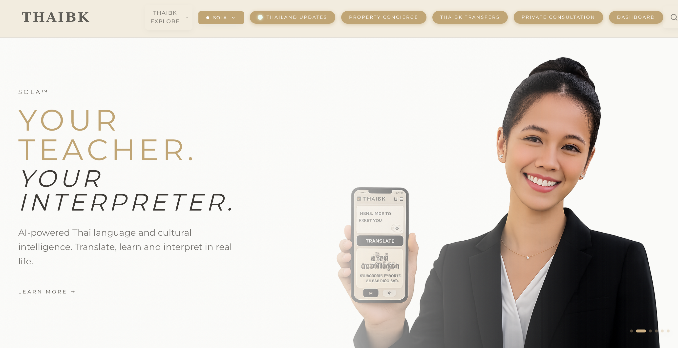 A premium THAIBK website design displayed on screen